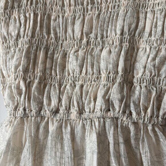 En Saison Milkmaid Cottagecore Toile Romantic Midi Dress Size XS Smocked Bow Tie - Picture 13 of 16